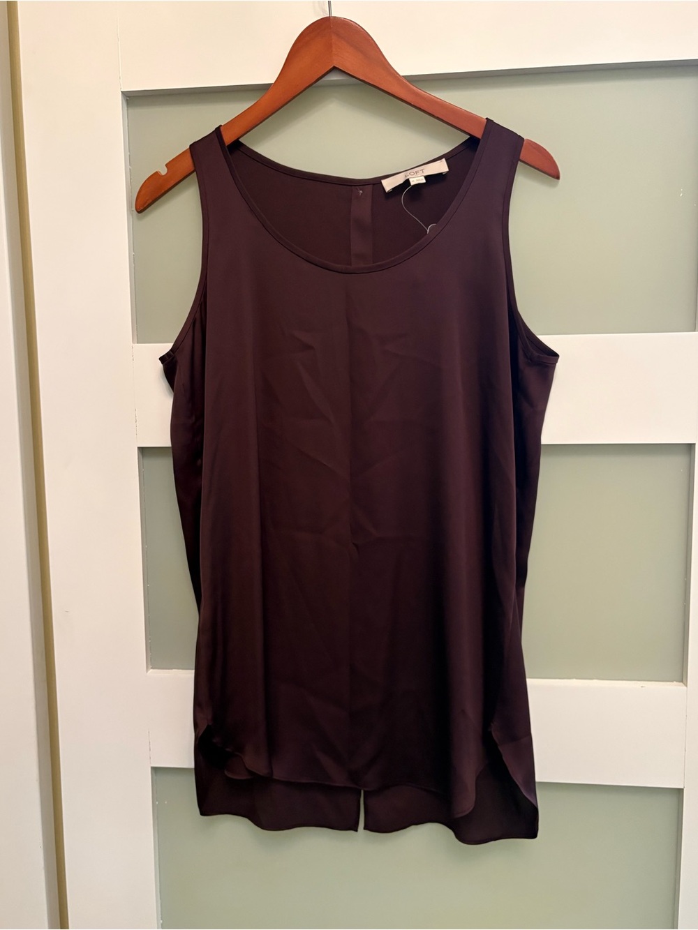 LOFT Dark Brown Women's Satin Tank Top size Medium